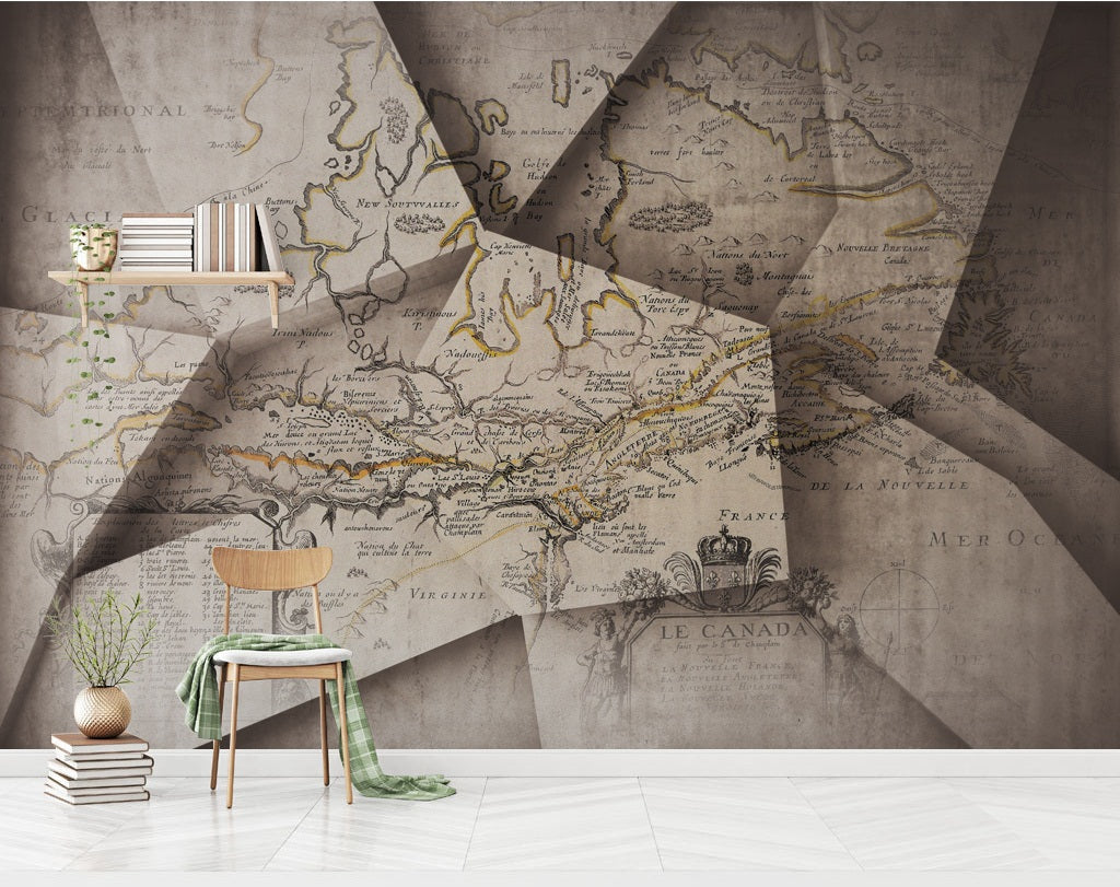 3D Paper Map WC475 Wall Murals