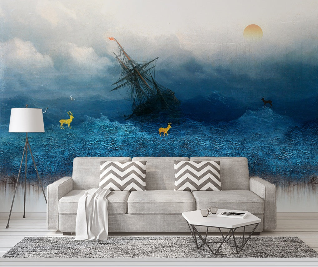 3D Steamship Fawn WC534 Wall Murals
