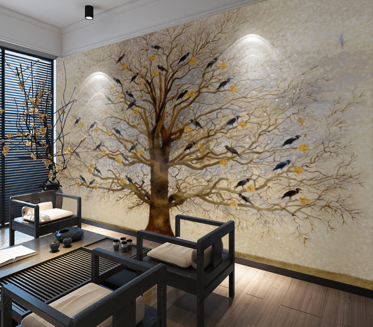 3D Dead Tree Bird 2086 Wall Murals Wallpaper AJ Wallpaper 2