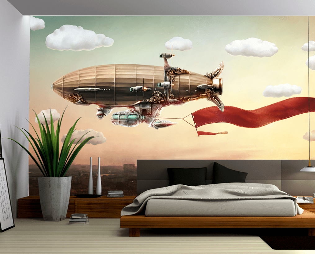 3D Sky Plane 2092 Wall Murals Wallpaper AJ Wallpaper 2