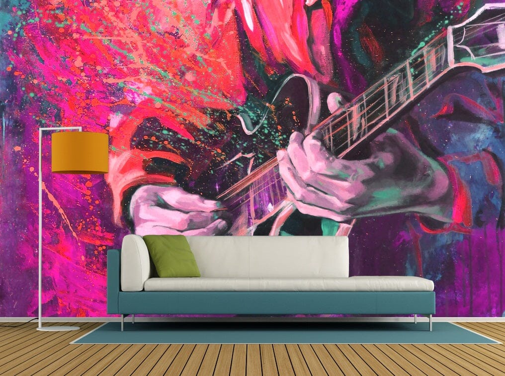 3D Playing Guitar 2101 Wall Murals Wallpaper AJ Wallpaper 2