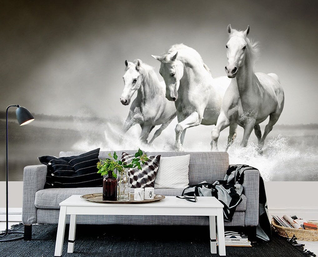 3D White Horse 2089 Wall Murals Wallpaper AJ Wallpaper 2
