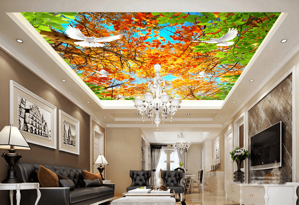 White Pigeon Maple Leaf 122 Wallpaper AJ Wallpaper