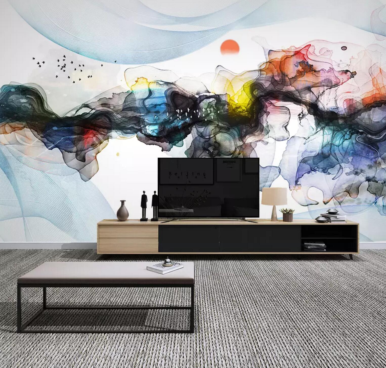 3D Color Ink Smoke WC647 Wall Murals