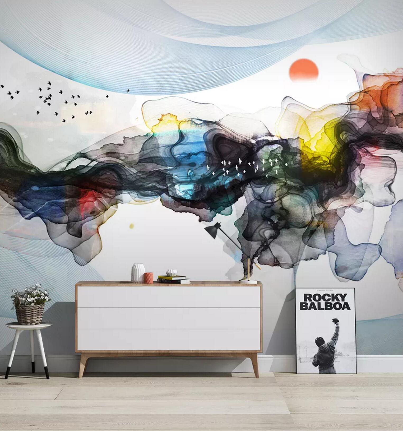 3D Color Ink Smoke WC647 Wall Murals
