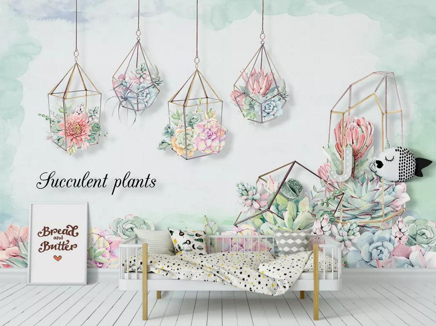 3D Succulents Flower 353 Wallpaper AJ Wallpaper