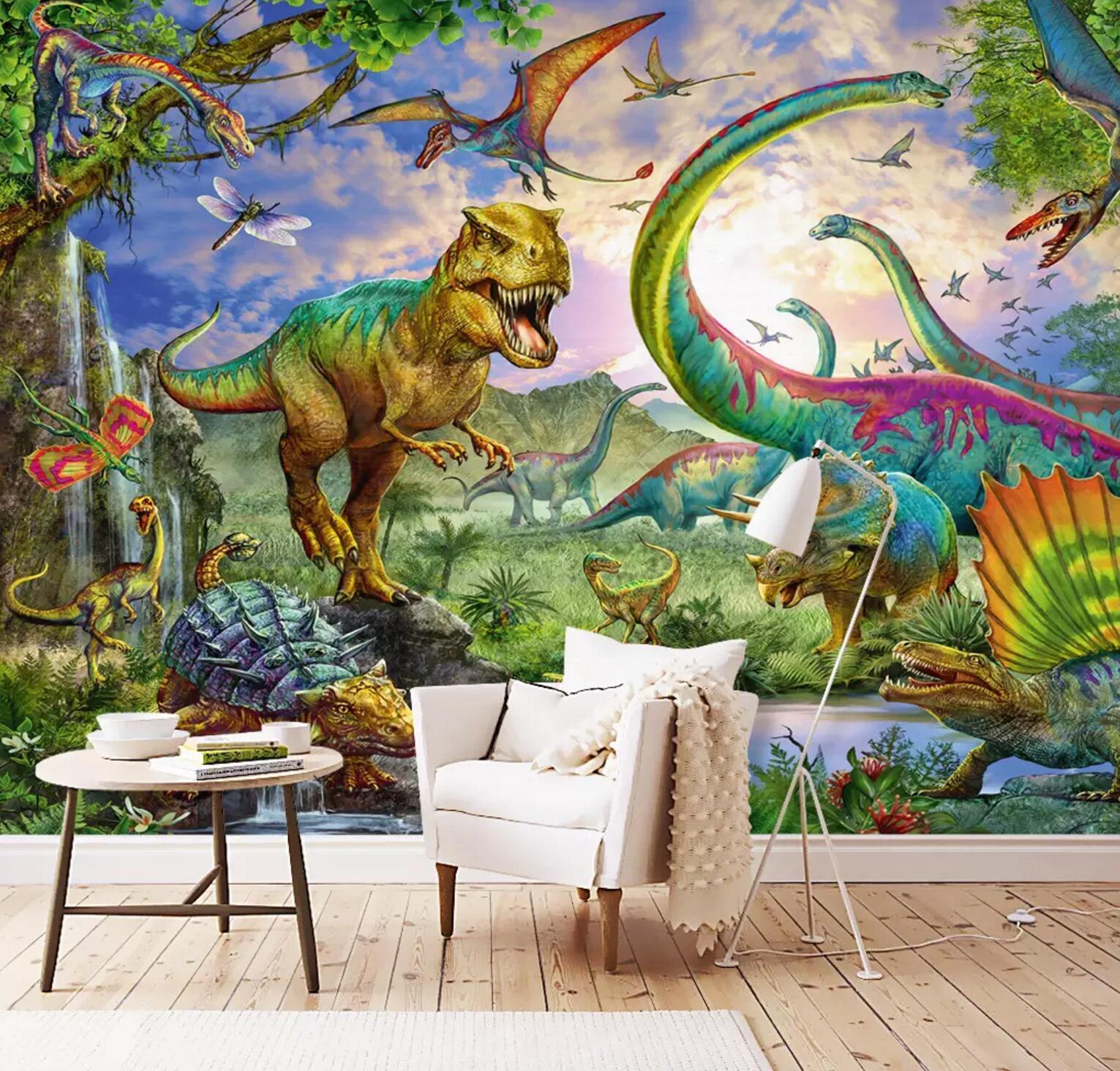 3D Dinosaur Butterfly 245 Wallpaper AJ Wallpaper