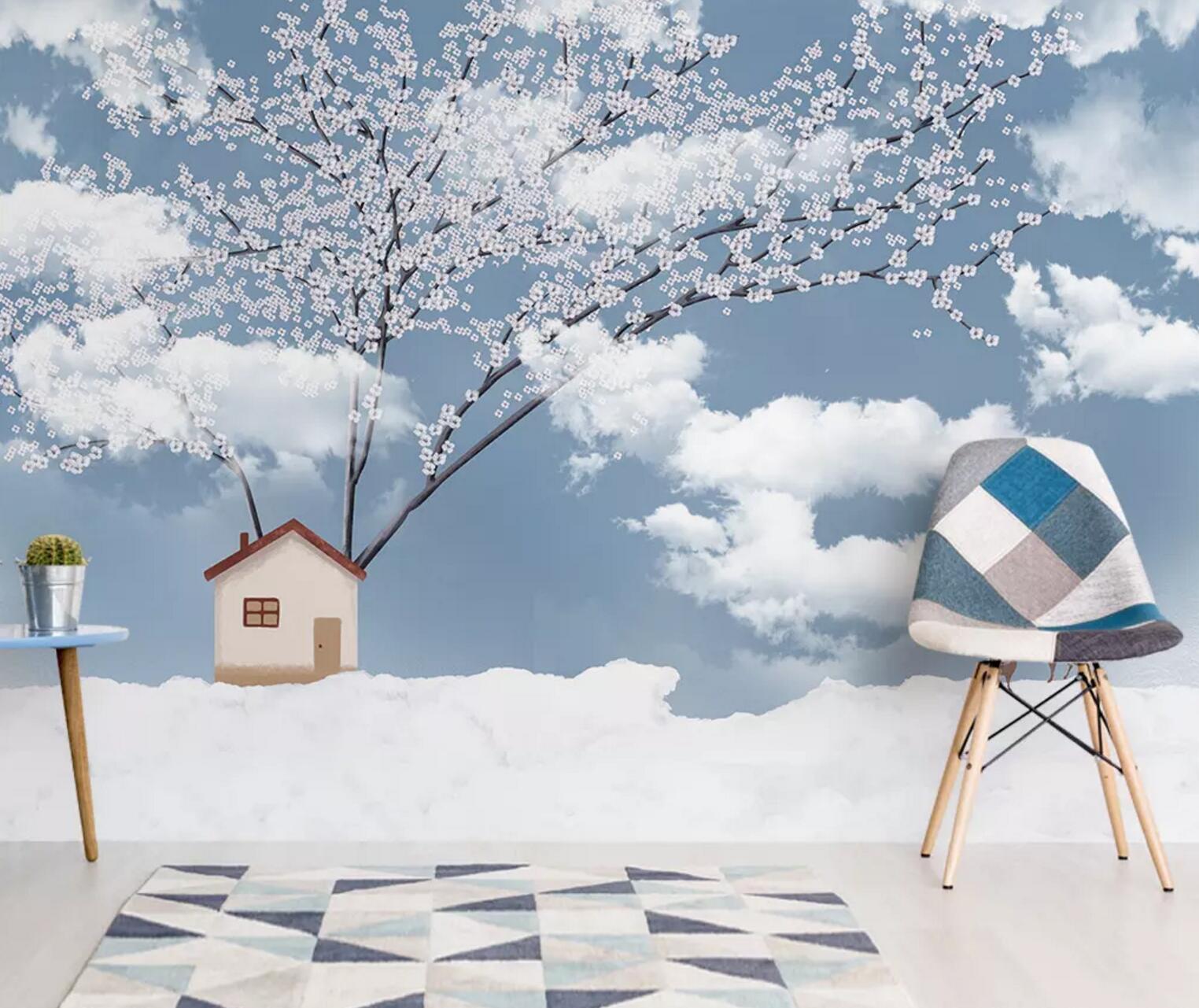 3D Cloud House 444 Wallpaper AJ Wallpaper