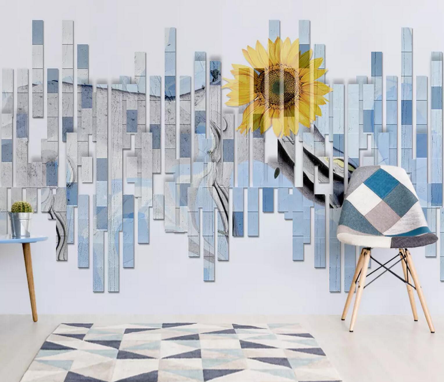 3D Mosaic Sunflower 393 Wallpaper AJ Wallpaper