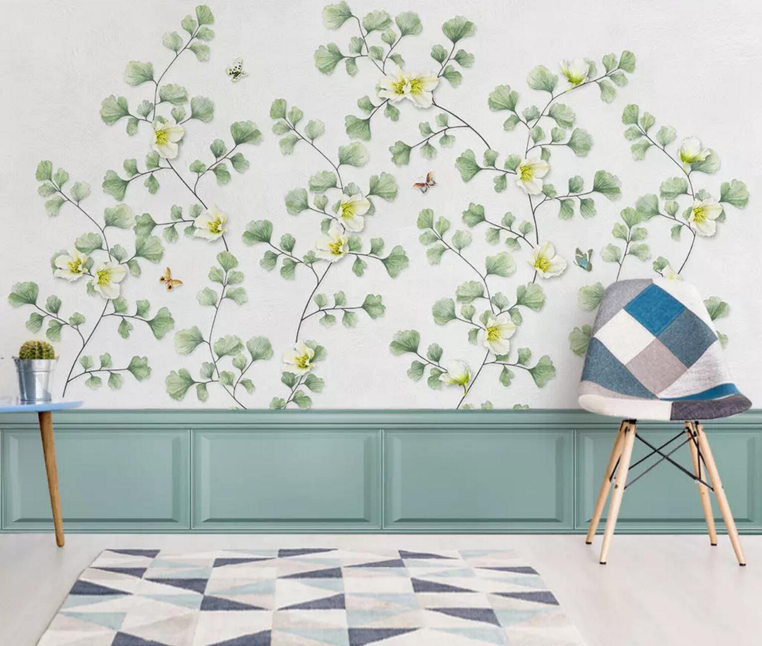 3D Leaf Flower Bird 297 Wallpaper AJ Wallpaper