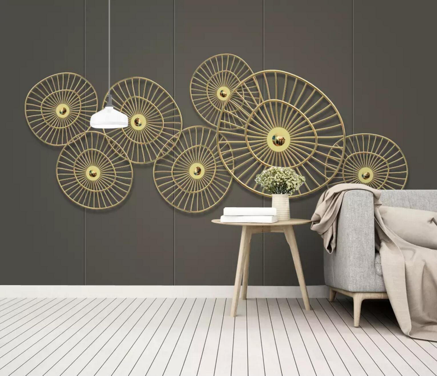 3D Metal Round WC753 Wall Murals