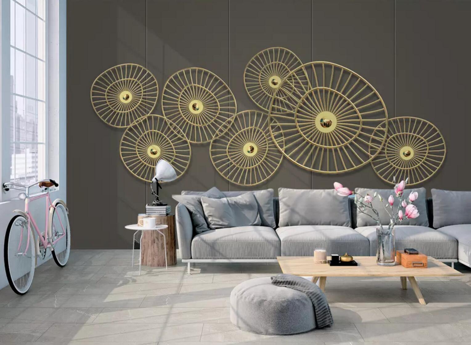 3D Metal Round WC753 Wall Murals