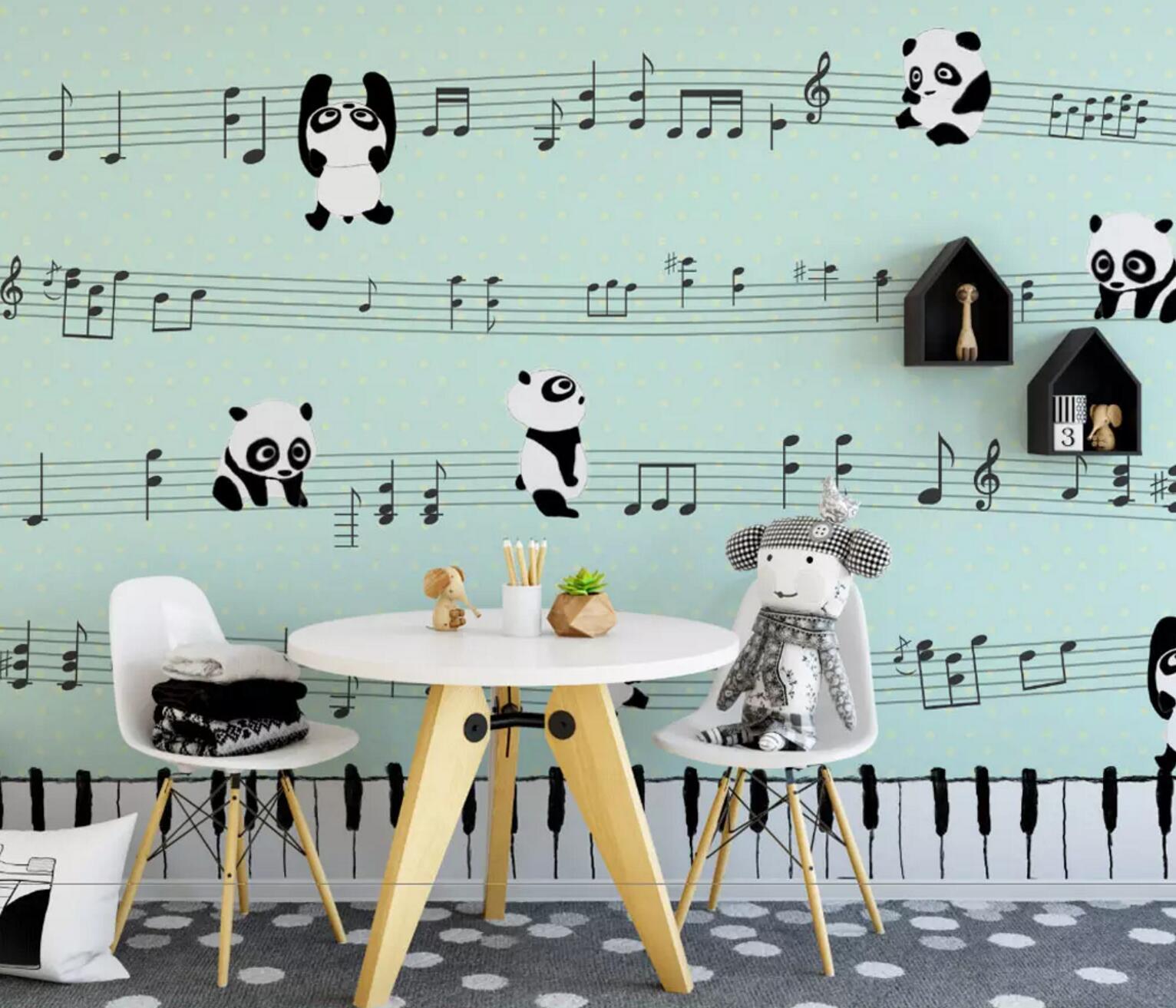 3D Panda Notes WC801 Wall Murals