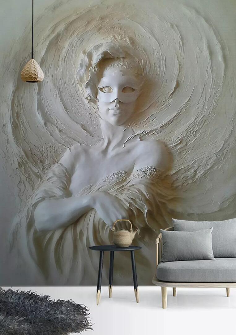 3D Carving Lady WC814 Wall Murals