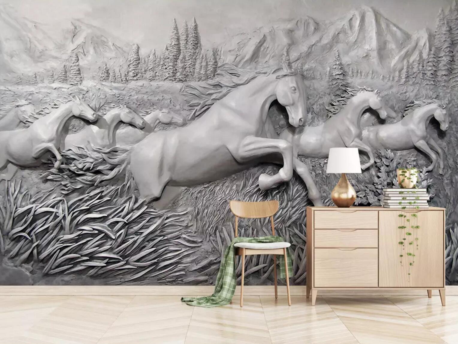 3D Sculpture Horse 246 Wallpaper AJ Wallpaper