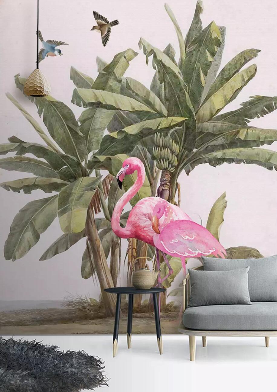 3D Flamingo Magpie 493 Wallpaper AJ Wallpaper