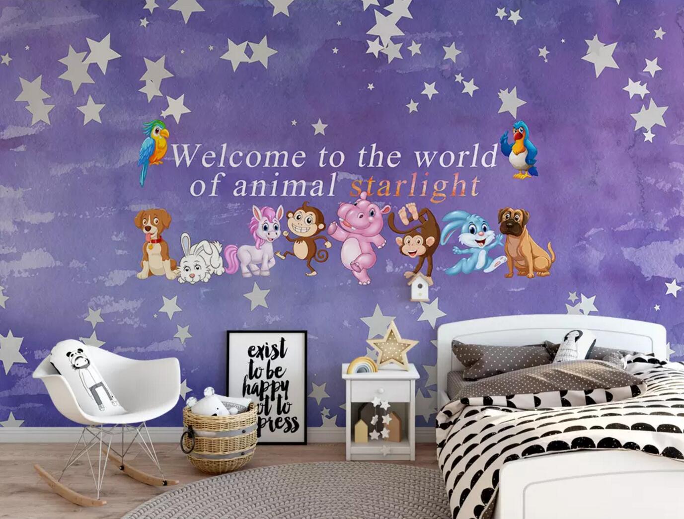 3D Hippo Monkey WC799 Wall Murals