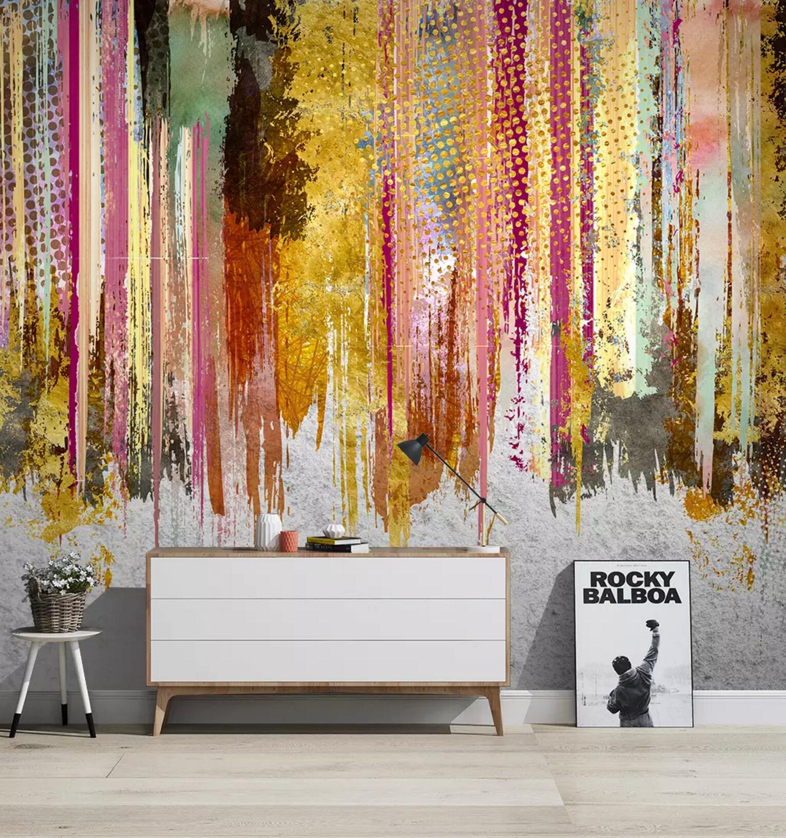 3D Color Vertical Bar WC652 Wall Murals