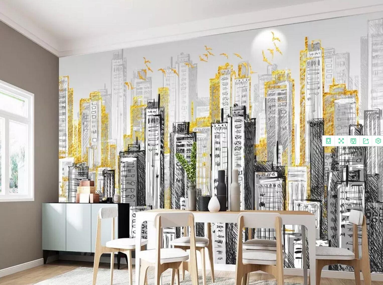 3D Graffiti City Building WC734 Wall Murals