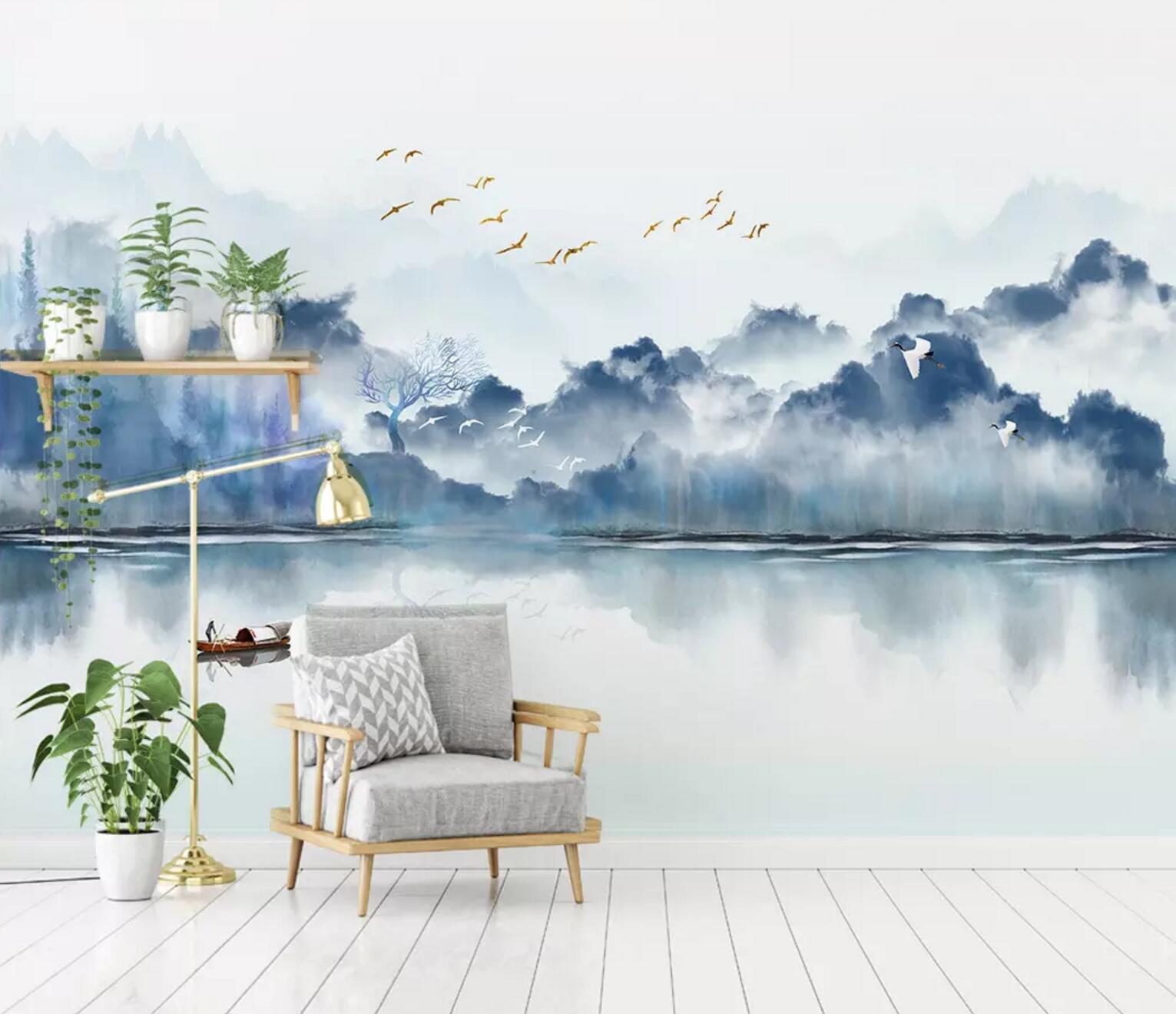 3D Lake Boat 398 Wallpaper AJ Wallpaper