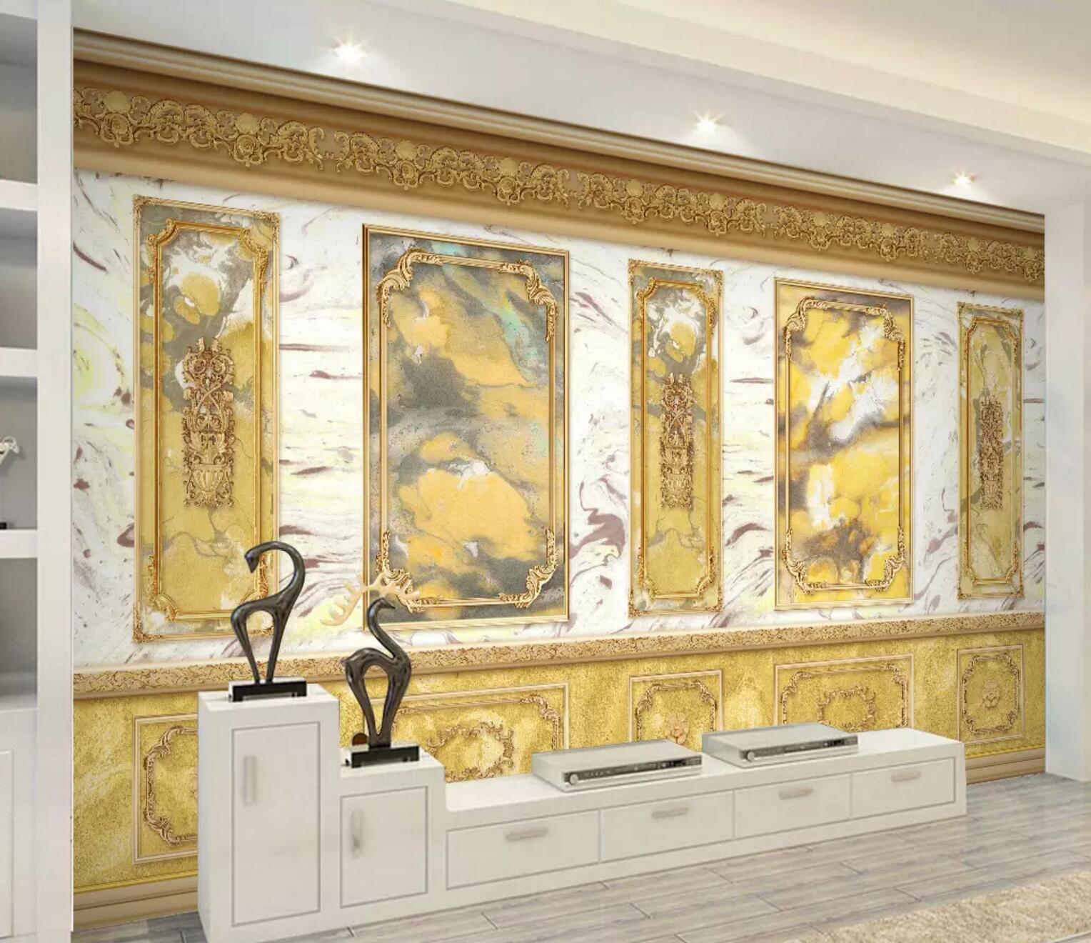 3D Yellow Stone Pattern 280 Wallpaper AJ Wallpaper