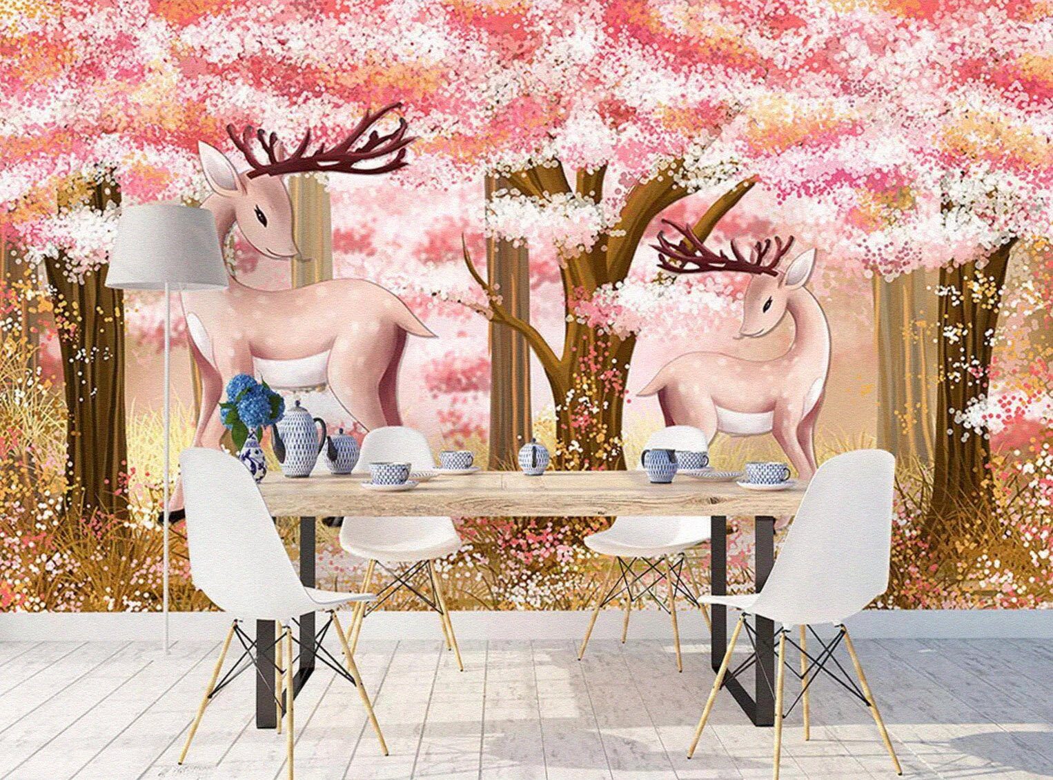 3D Plum Deer 261 Wallpaper AJ Wallpaper