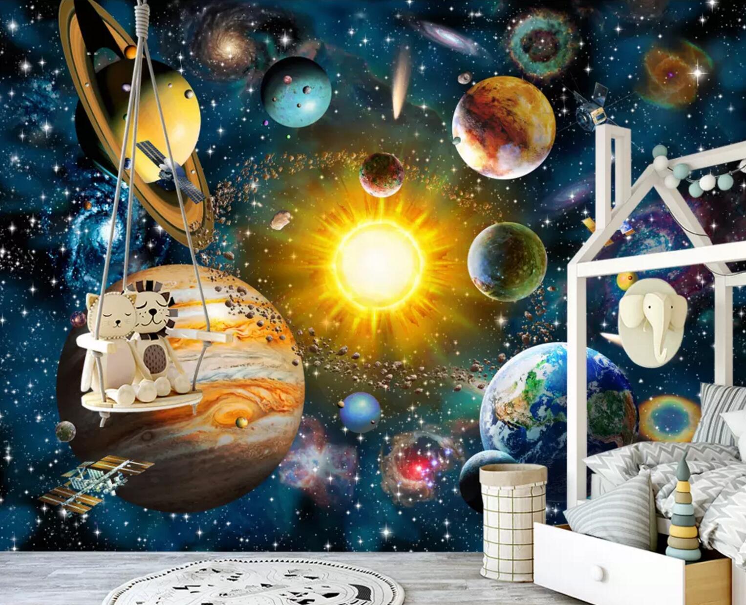 3D Cosmic Planet WC600 Wall Murals