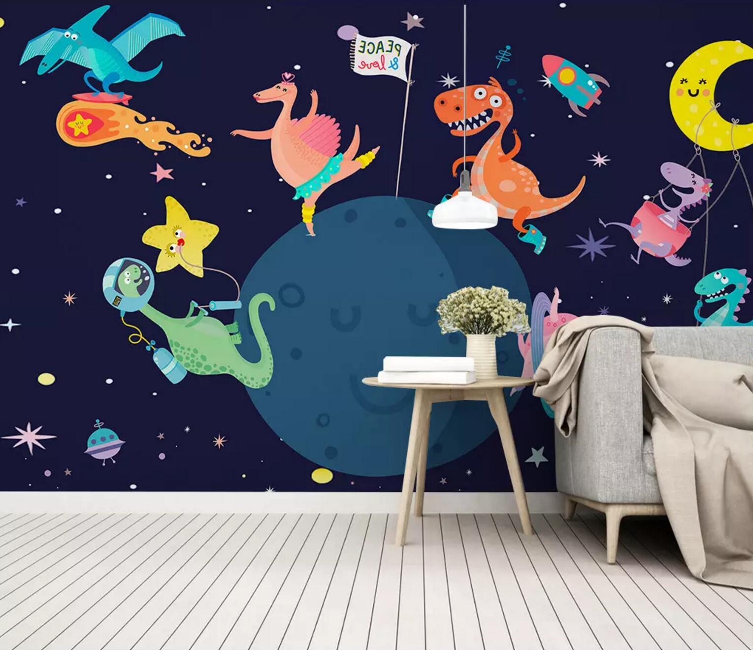 3D Cartoon Planet Dinosaur 255 Wallpaper AJ Wallpaper