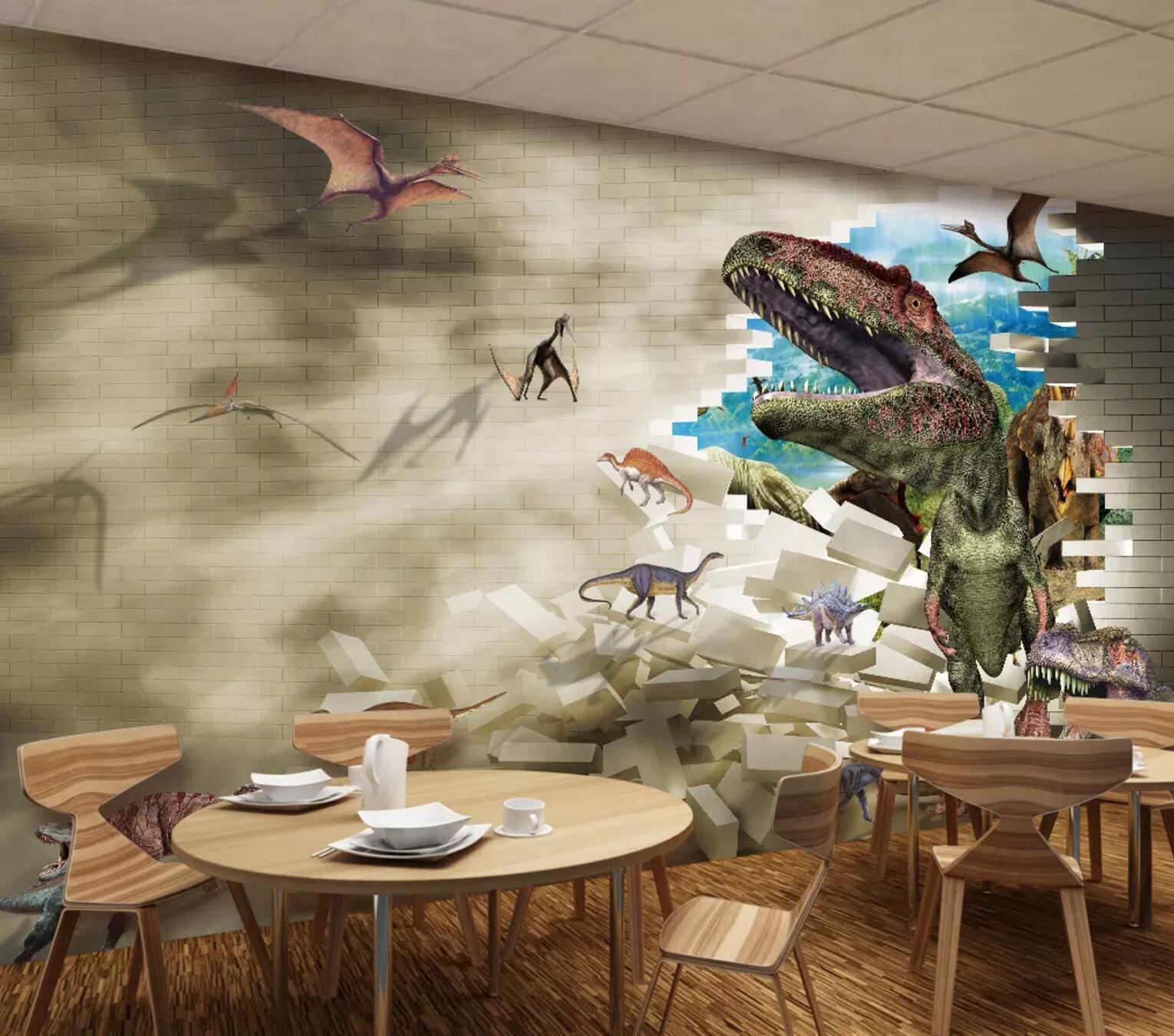 3D Brick Dinosaur 229 Wallpaper AJ Wallpaper