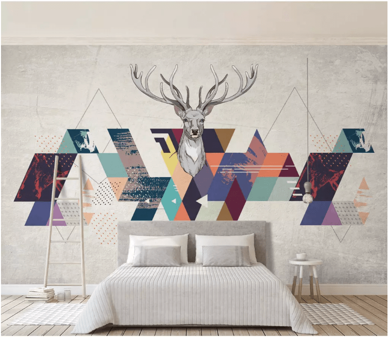 3D Geometric Deer 2143 Wall Murals Wallpaper AJ Wallpaper 2