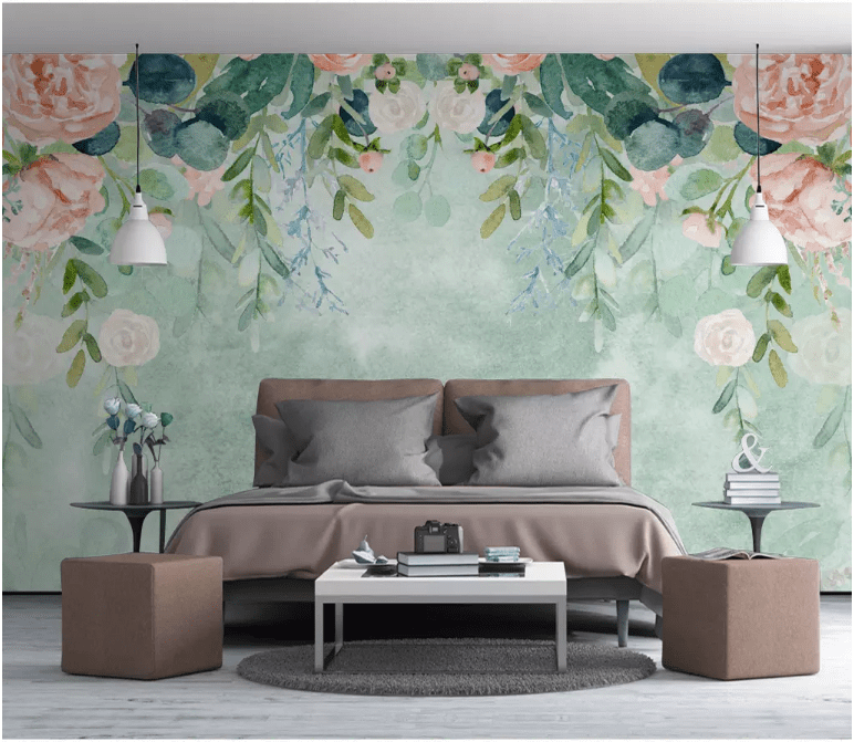 3D Flowers And Leaves 2124 Wall Murals Wallpaper AJ Wallpaper 2