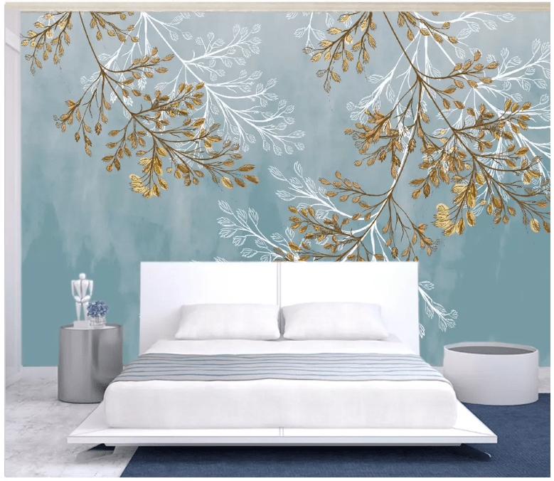 3D Leaves Floating 2189 Wall Murals Wallpaper AJ Wallpaper 2