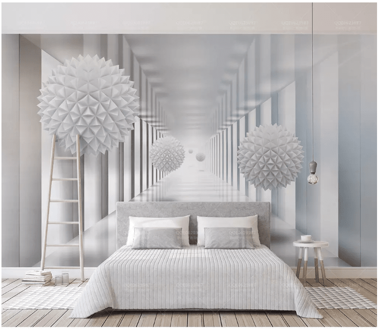 3D White Sphere 2046 Wall Murals Wallpaper AJ Wallpaper 2