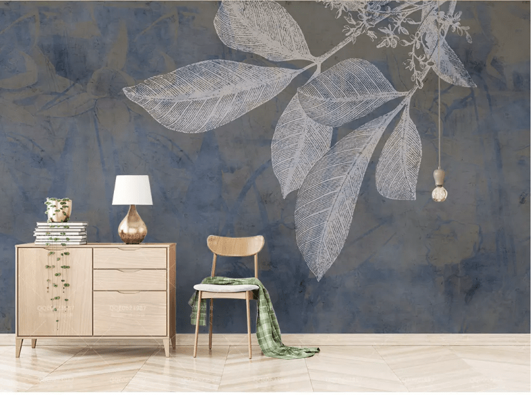 3D Grey Leaves 2060 Wall Murals Wallpaper AJ Wallpaper 2