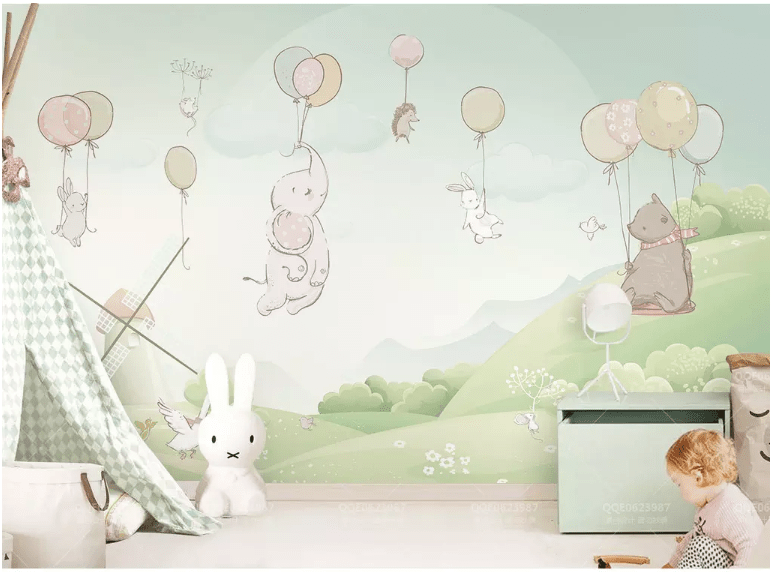 3D Animal Balloon 2054 Wall Murals Wallpaper AJ Wallpaper 2