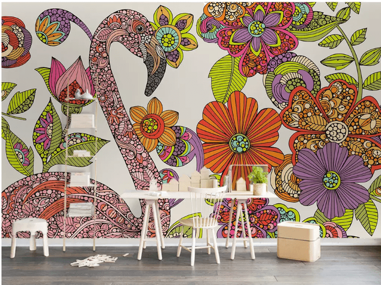 3D Bird Flower 2044 Wall Murals Wallpaper AJ Wallpaper 2