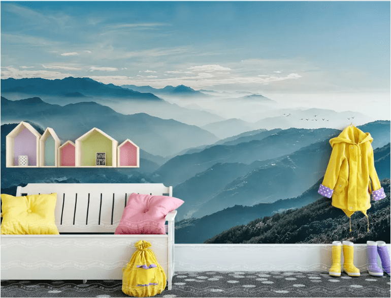 3D Misty Valley 2056 Wall Murals Wallpaper AJ Wallpaper 2