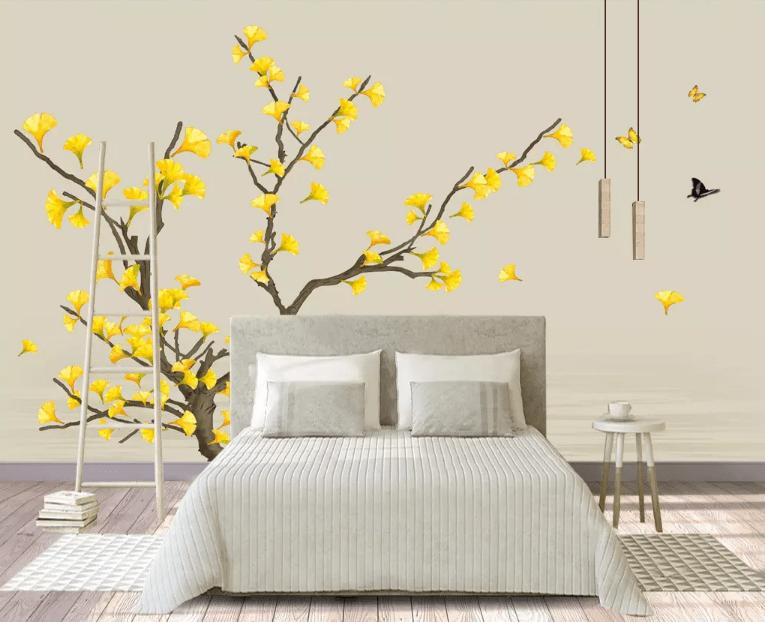 3D Yellow Flowers 2194 Wall Murals Wallpaper AJ Wallpaper 2