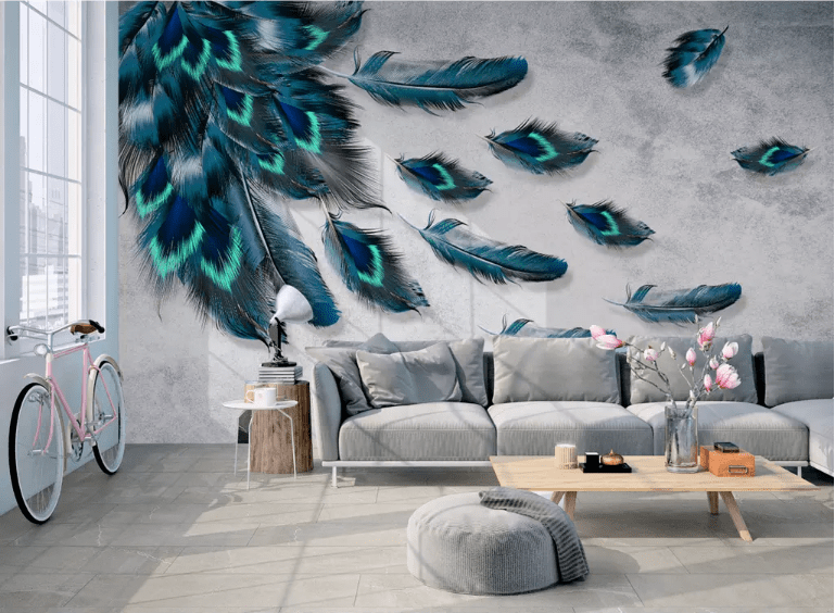 3D Green Feather 2121 Wall Murals Wallpaper AJ Wallpaper 2