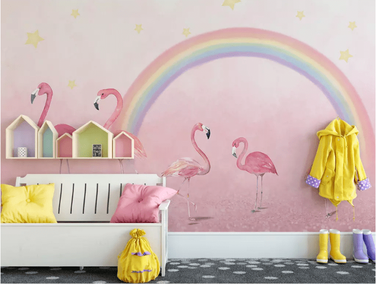 3D Pink Flamingo 2079 Wall Murals Wallpaper AJ Wallpaper 2