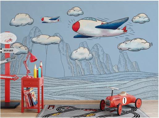 3D Clouds Plane 2061 Wall Murals Wallpaper AJ Wallpaper 2