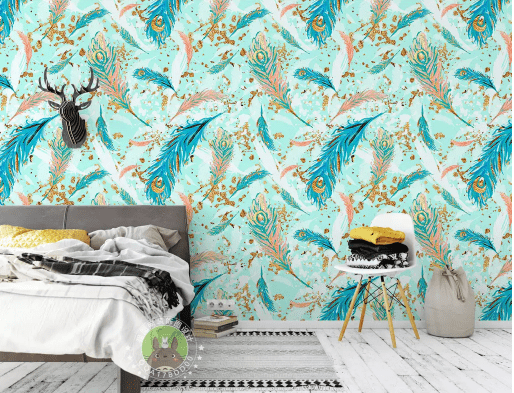 3D Blue Feather 2036 Wall Murals Wallpaper AJ Wallpaper 2