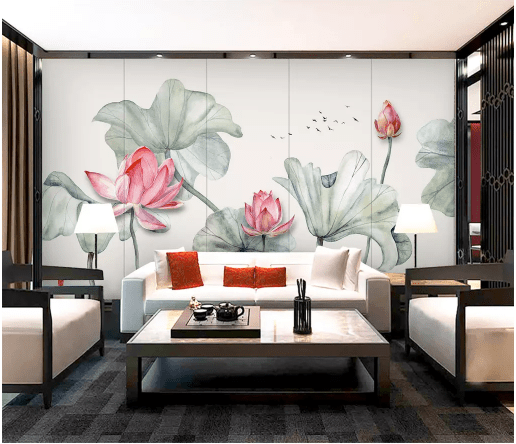 3D Lotus Pond 2141 Wall Murals Wallpaper AJ Wallpaper 2