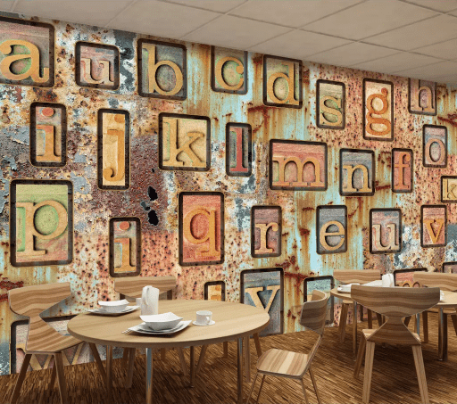 3D Alphabet Wall 2013 Wall Murals Wallpaper AJ Wallpaper 2