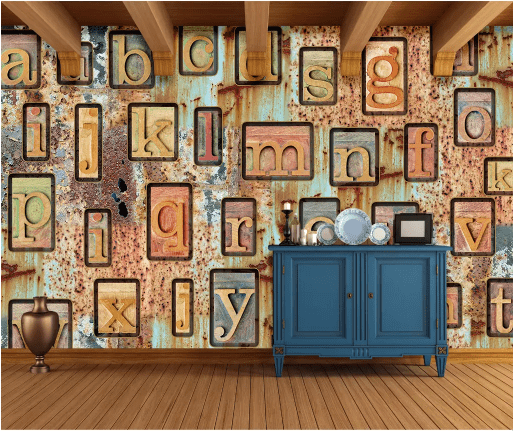 3D Alphabet Wall 2013 Wall Murals Wallpaper AJ Wallpaper 2