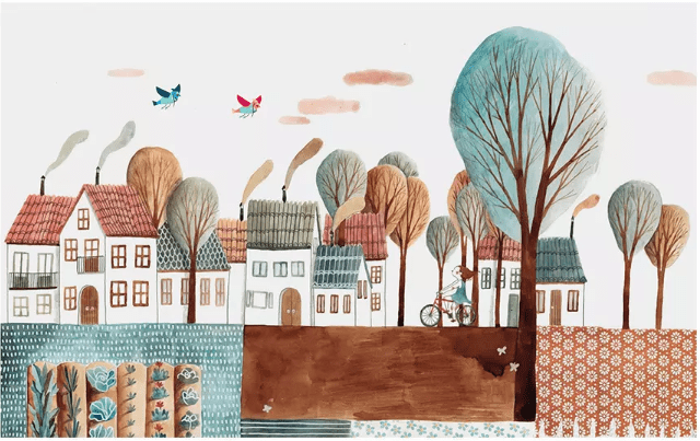 3D Forest Town 2055 Wall Murals Wallpaper AJ Wallpaper 2