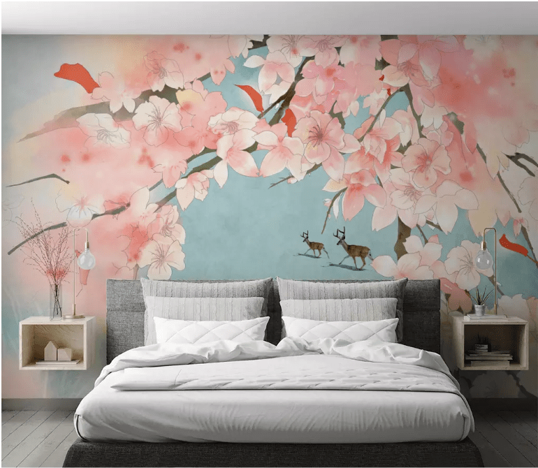 3D Peach Blossom 2111 Wall Murals Wallpaper AJ Wallpaper 2