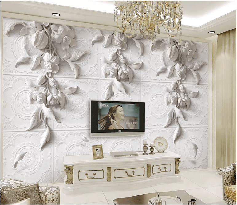 3D Carving Leaves 2017 Wall Murals Wallpaper AJ Wallpaper 2