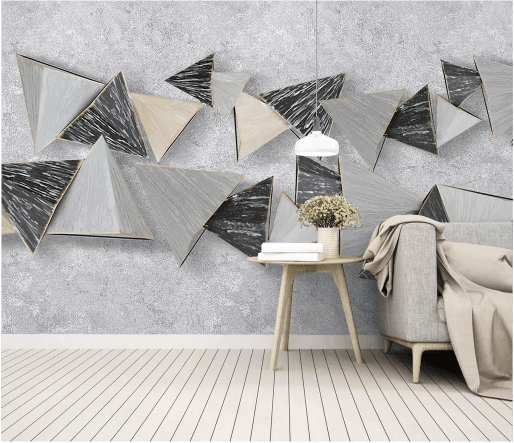 3D Grey Triangle 2122 Wall Murals Wallpaper AJ Wallpaper 2