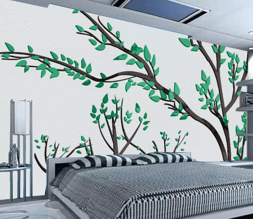 3D Beautiful Twig Leaves 1573 Wallpaper AJ Wallpaper 2